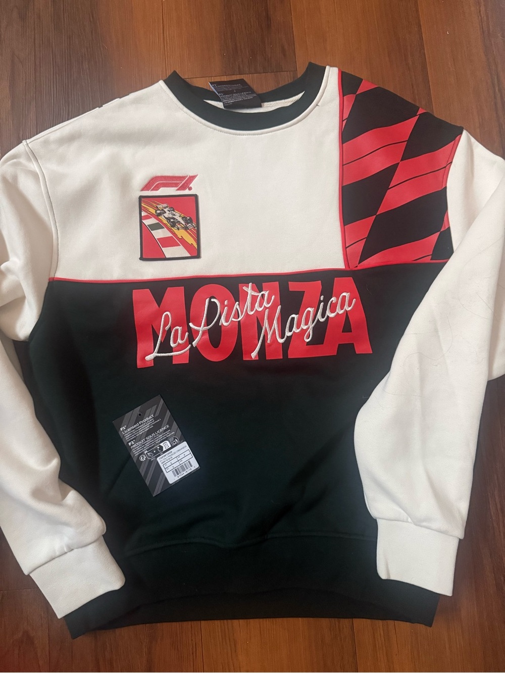 Monza La Pista Magica Crewneck Sweater - White/Black/Red